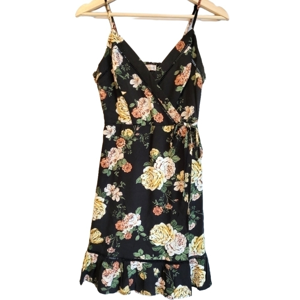 BOG Collective Floral Ruffle Wrap Dress Size Small
